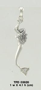 Dancing Mermaid Silver Pendant TPD3626 - Jewelry